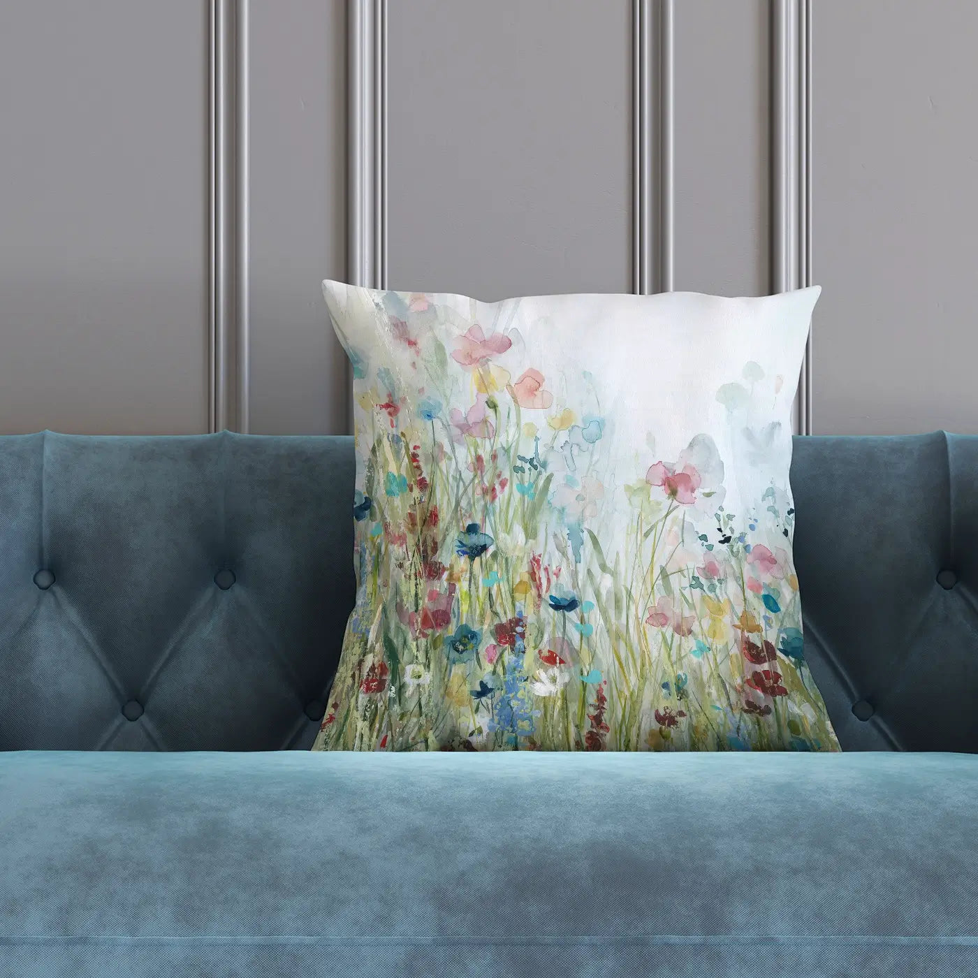 Watercolour Wildflower Meadow Cushion