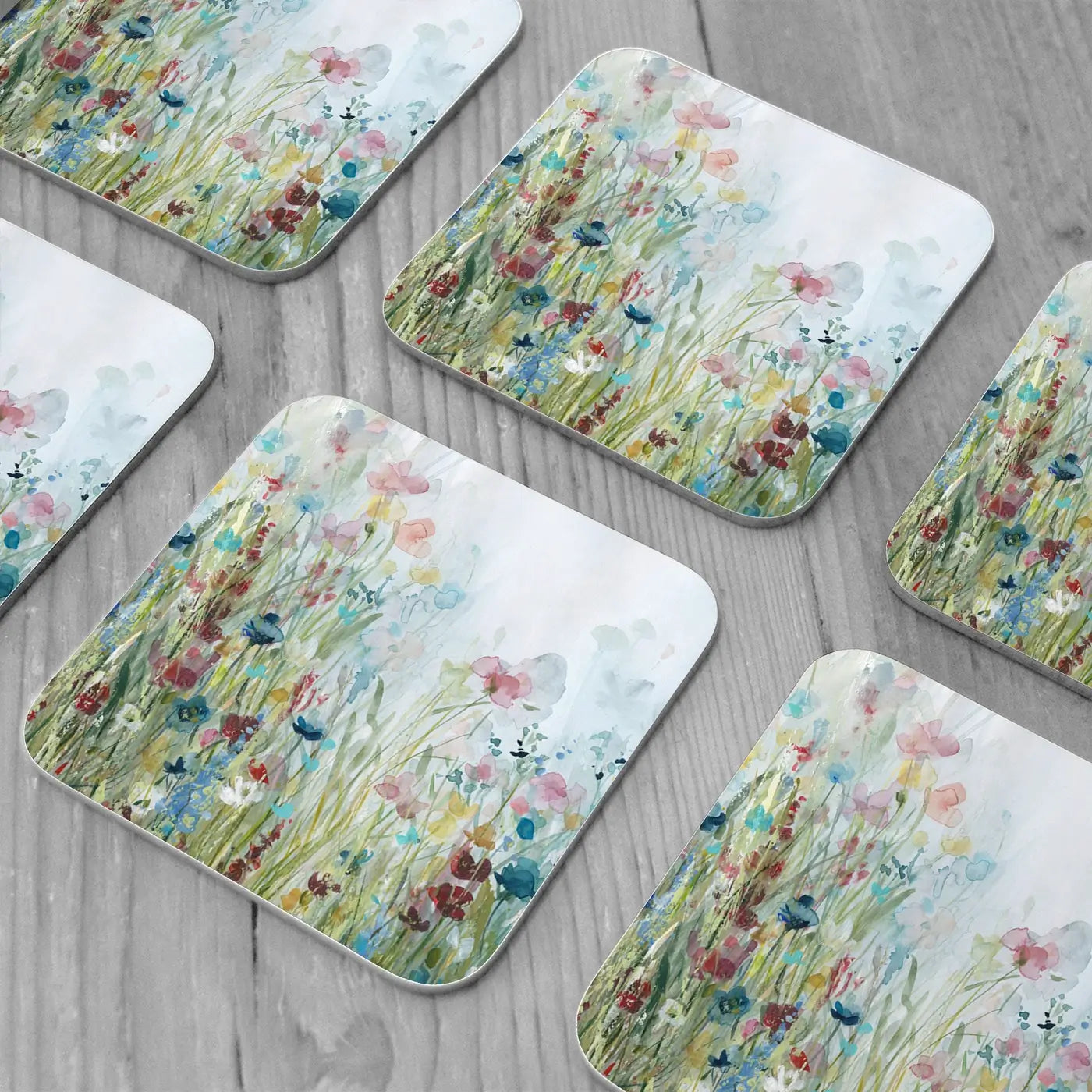 Watercolour Wildflower Meadow Coaster Set