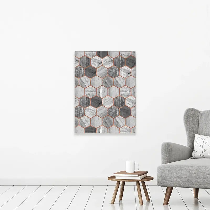 Hexagon Marble Canvas Print