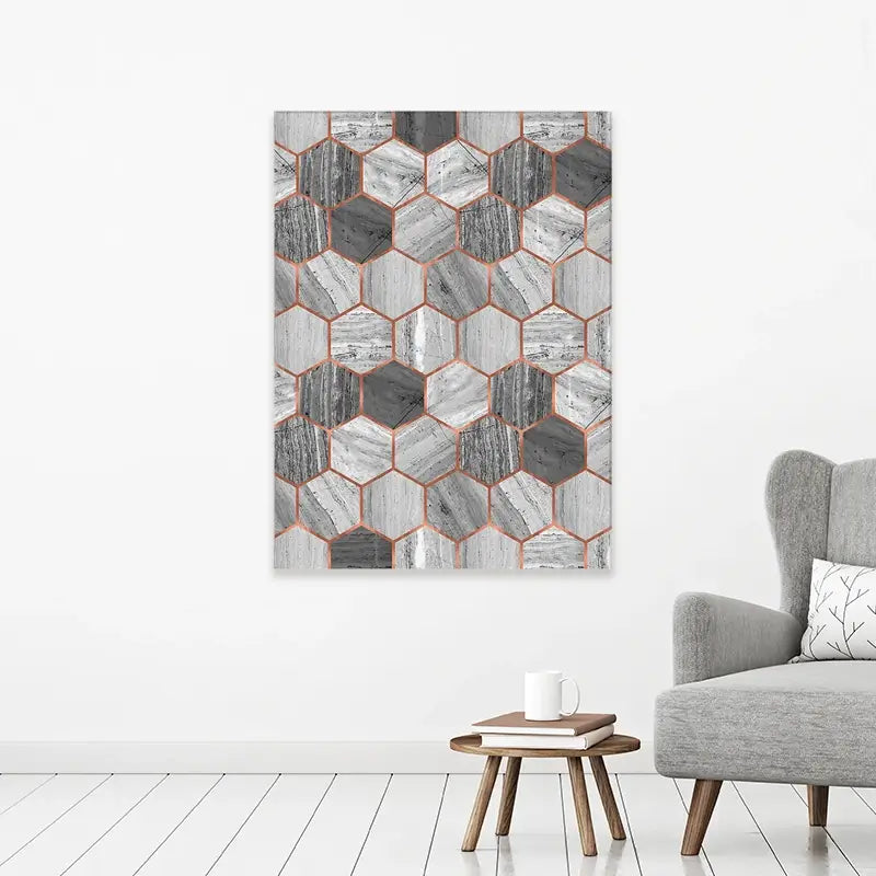 Hexagon Marble Canvas Print