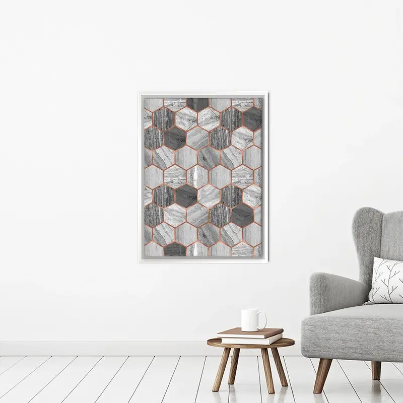 Hexagon Marble Canvas Print