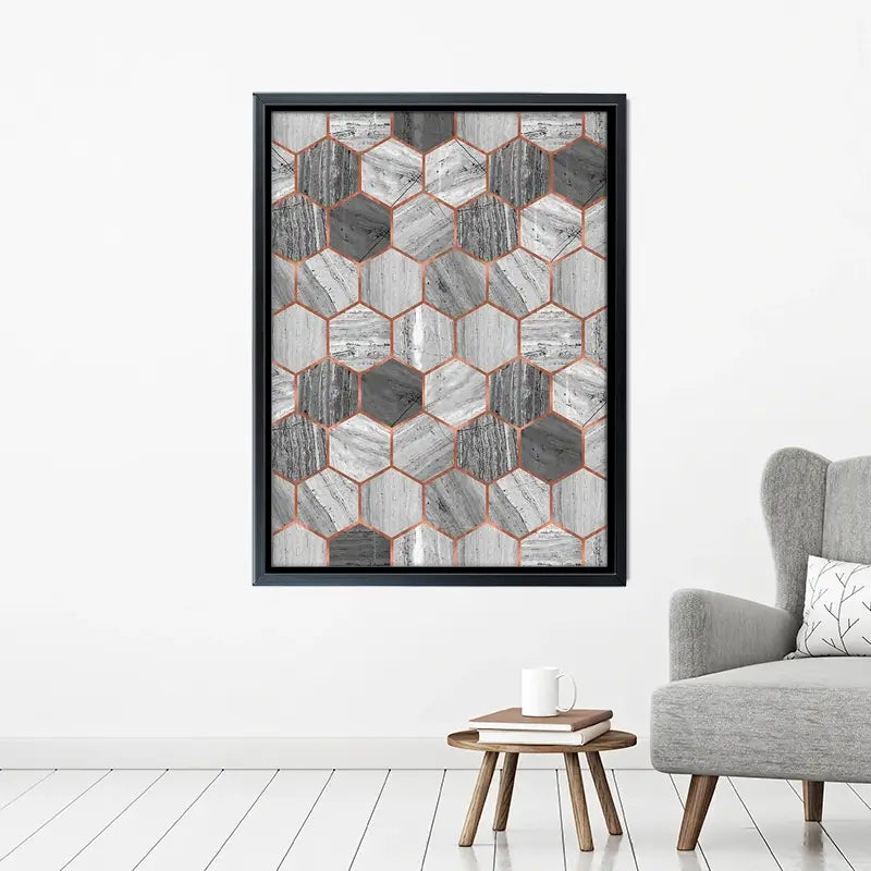 Hexagon Marble Canvas Print