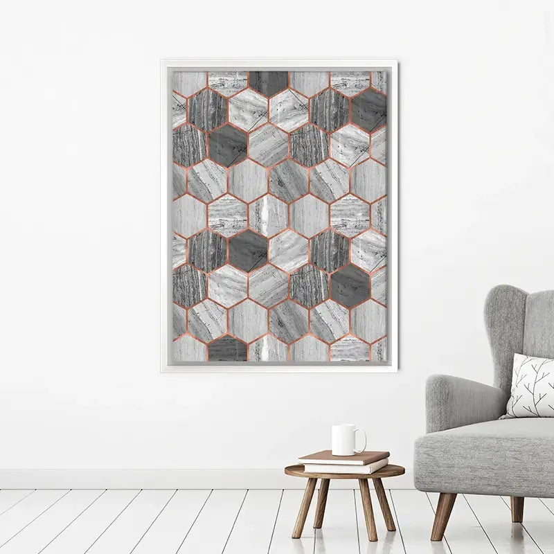 Hexagon Marble Canvas Print