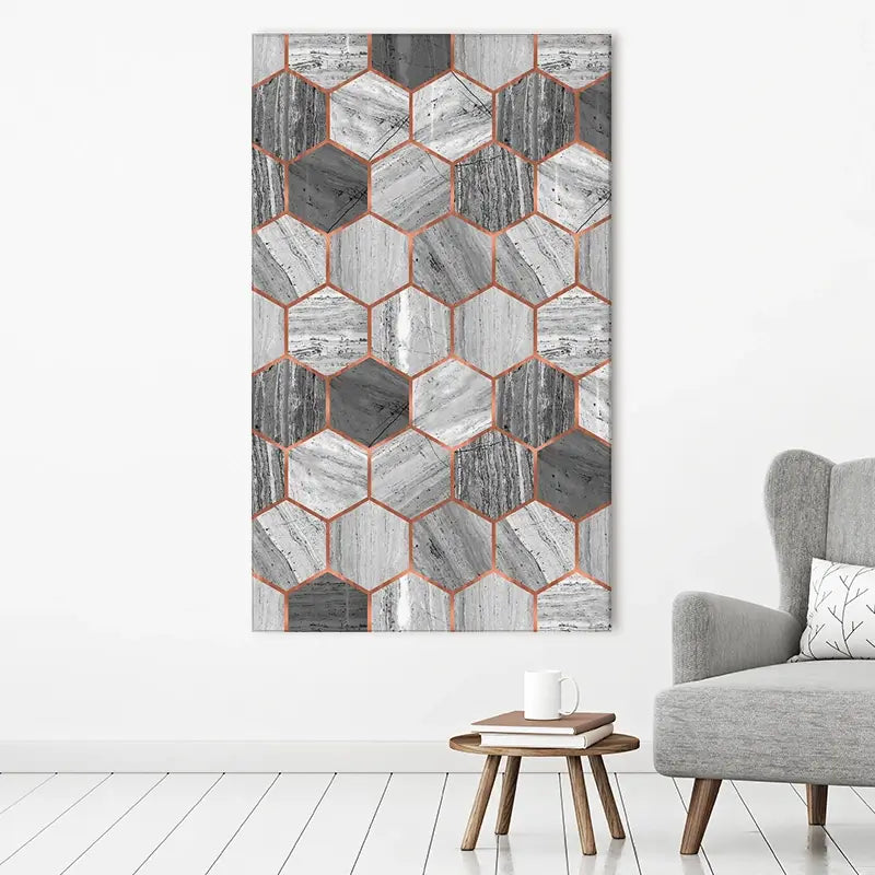 Hexagon Marble Canvas Print