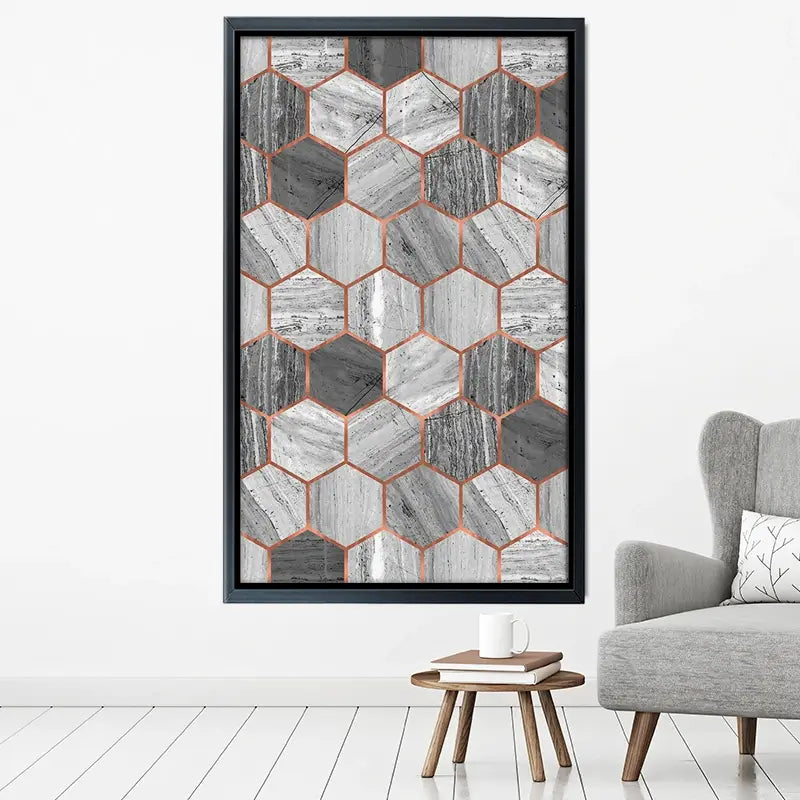 Hexagon Marble Canvas Print