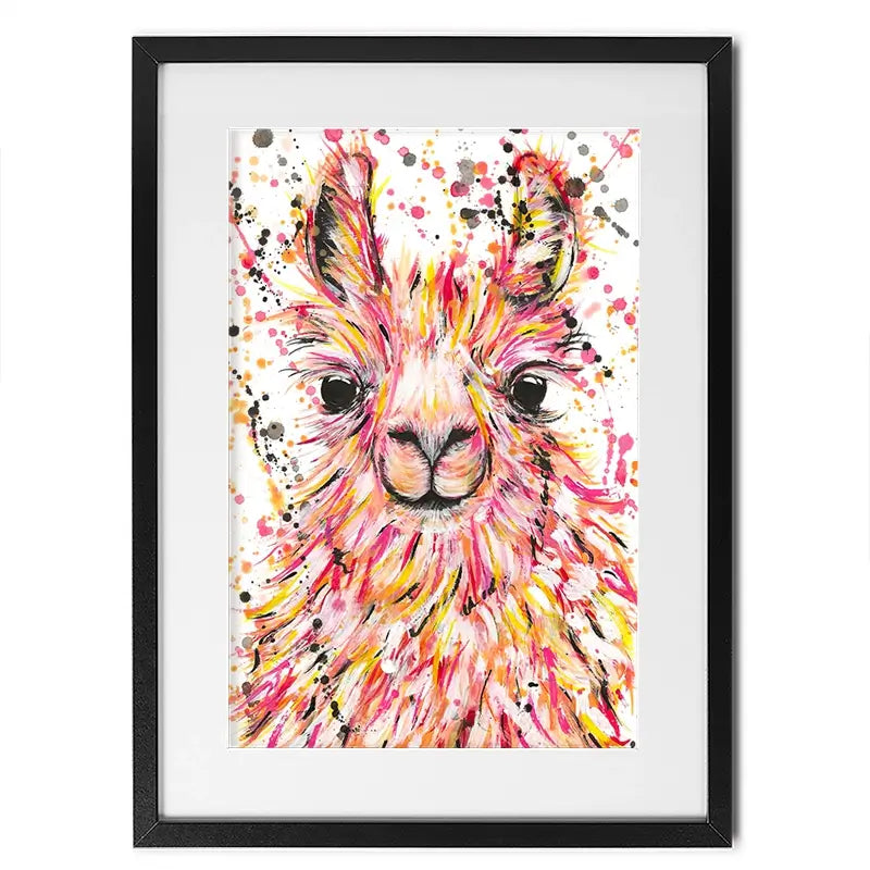 Llama Dusty Framed Art Print