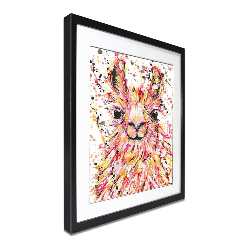 Llama Dusty Framed Art Print