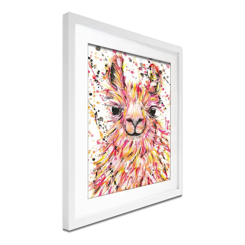 Llama Dusty Framed Art Print