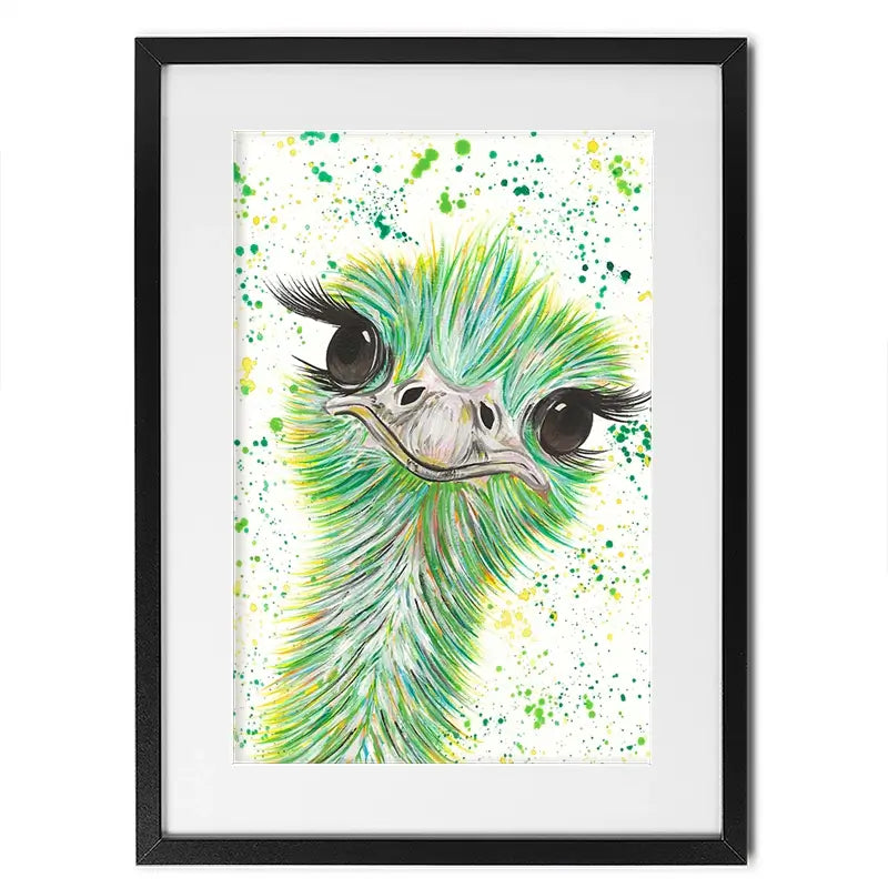 Ostrich Frank Framed Art Print