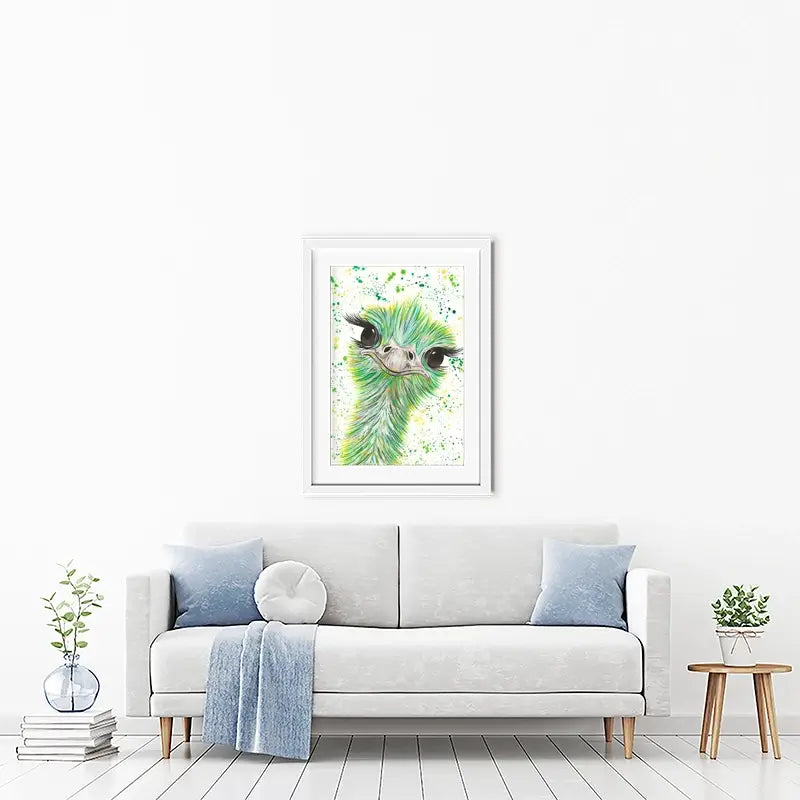 Ostrich Frank Framed Art Print