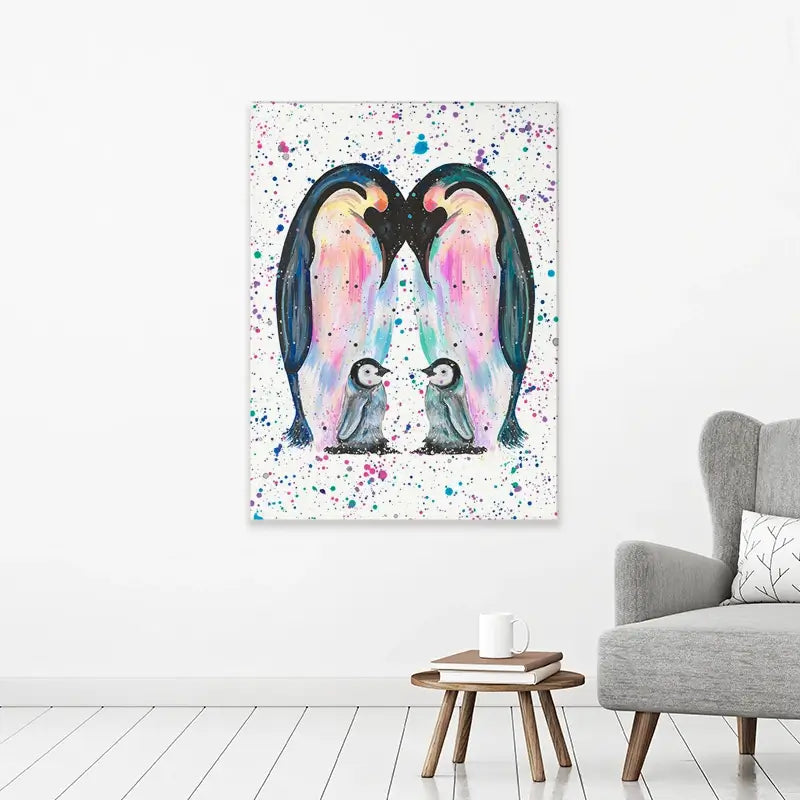 Penguin Family Canvas Print