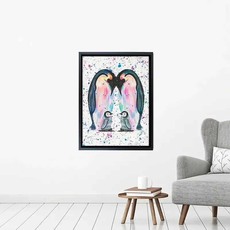 Penguin Family Canvas Print