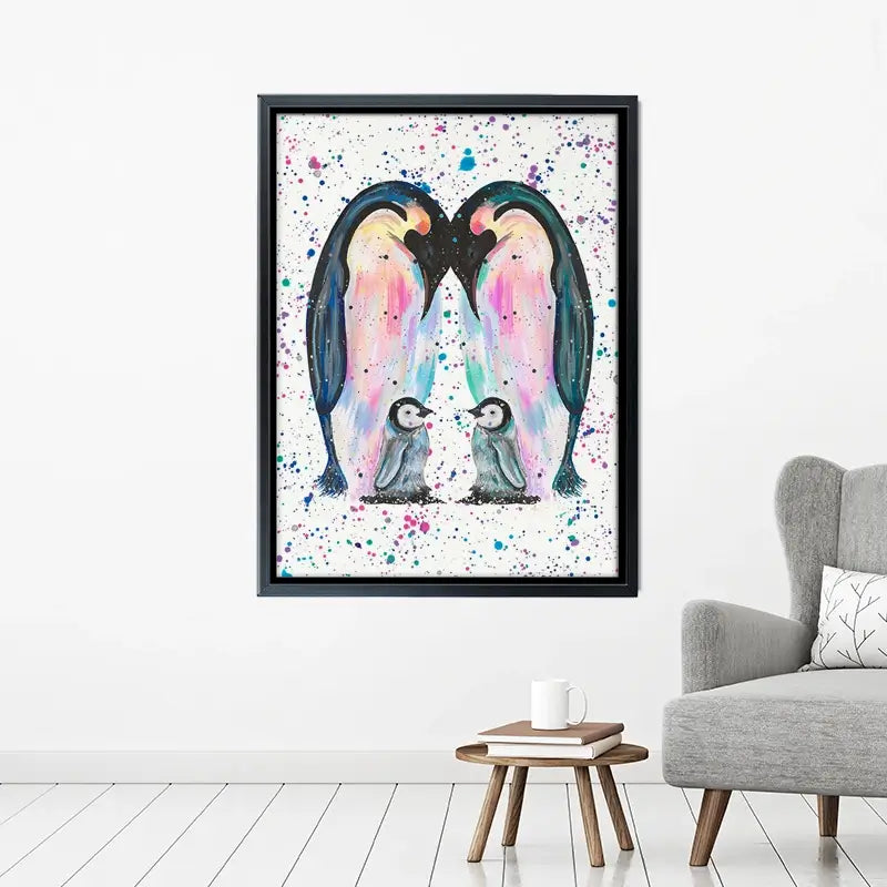 Penguin Family Canvas Print