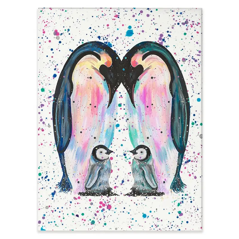 Penguin Family Canvas Print