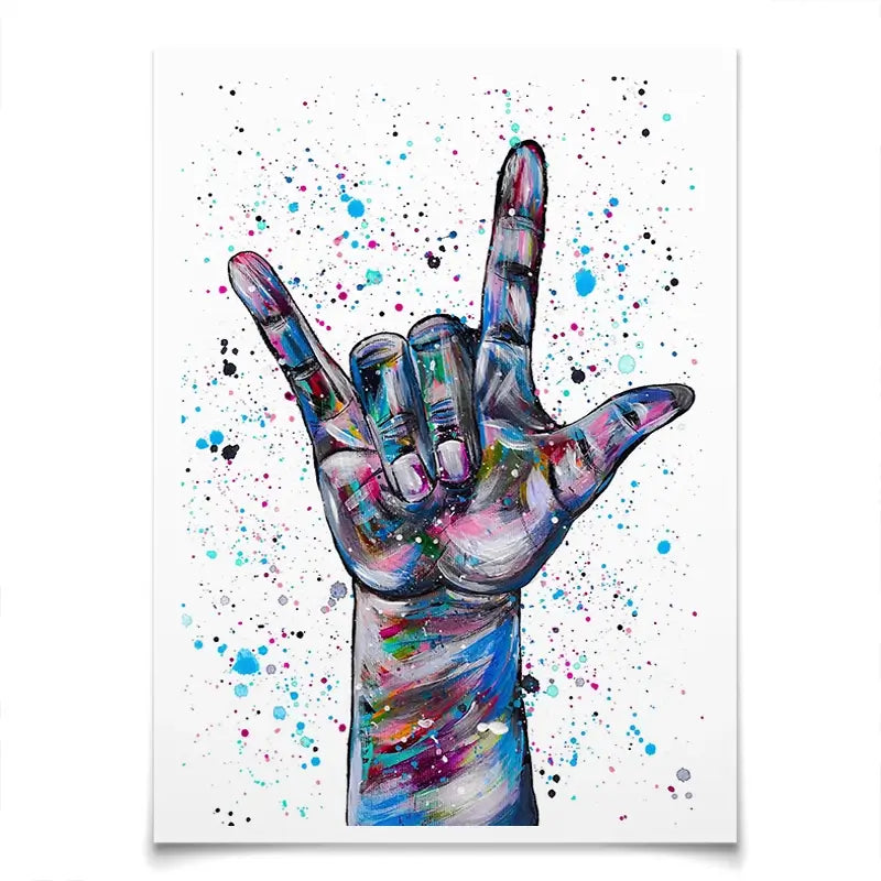 Sign Language I Love You Art Print