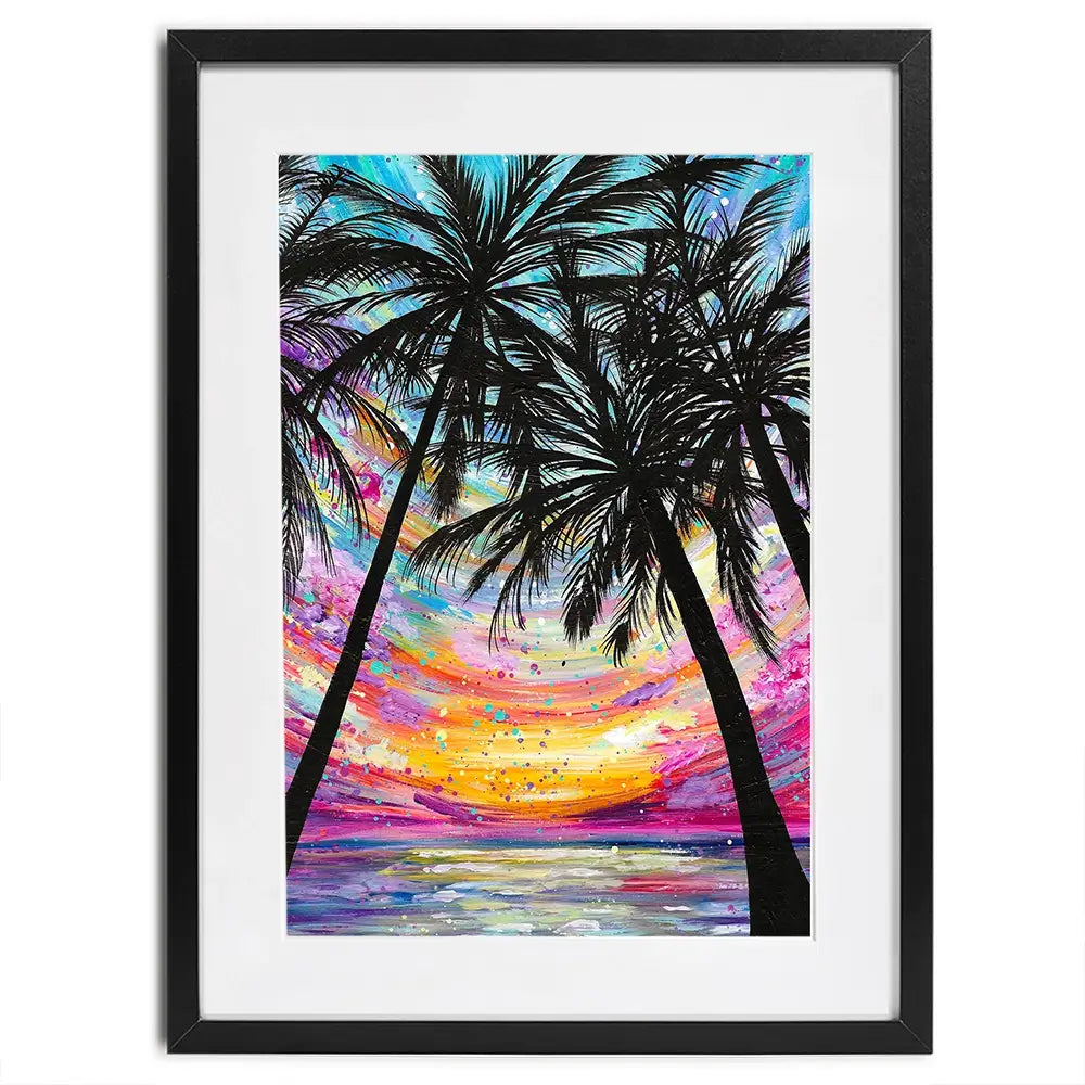 Sunset Beach Framed Art Print