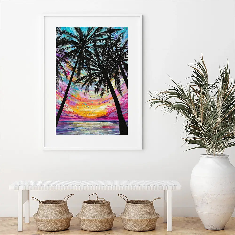 Sunset Beach Framed Art Print