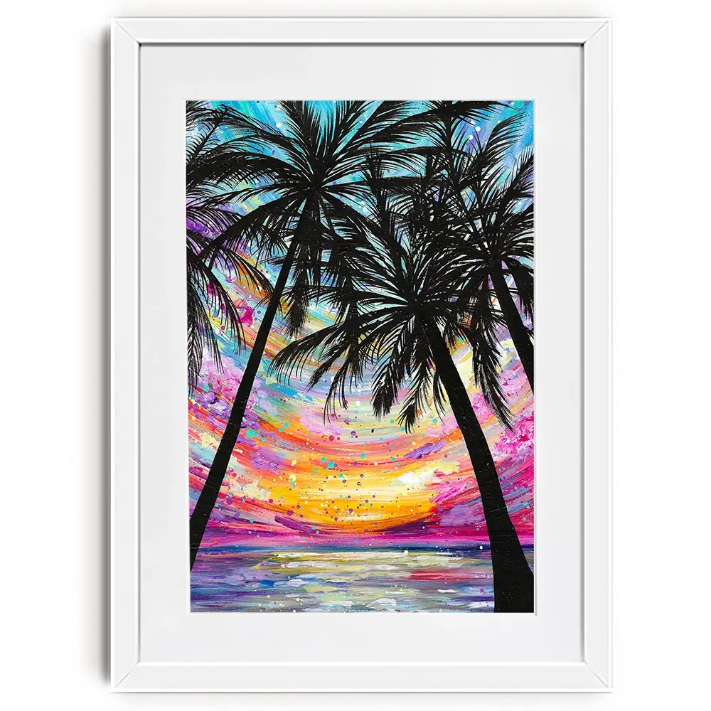 Sunset Beach Framed Art Print