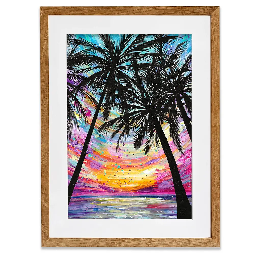 Sunset Beach Framed Art Print