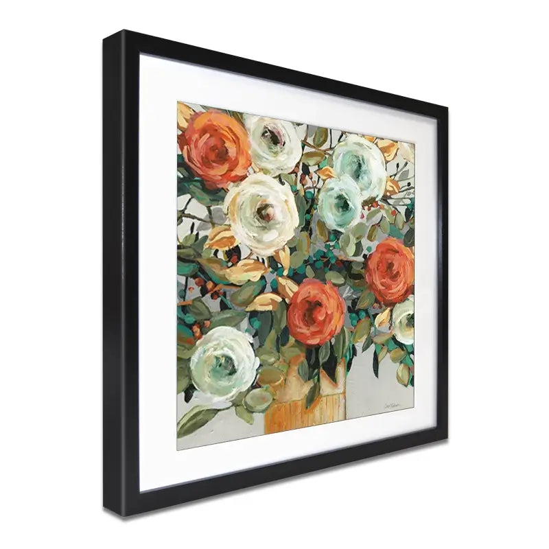 Floral Warmth Framed Art Print