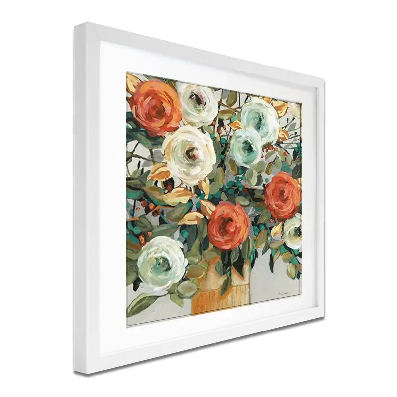 Floral Warmth Framed Art Print