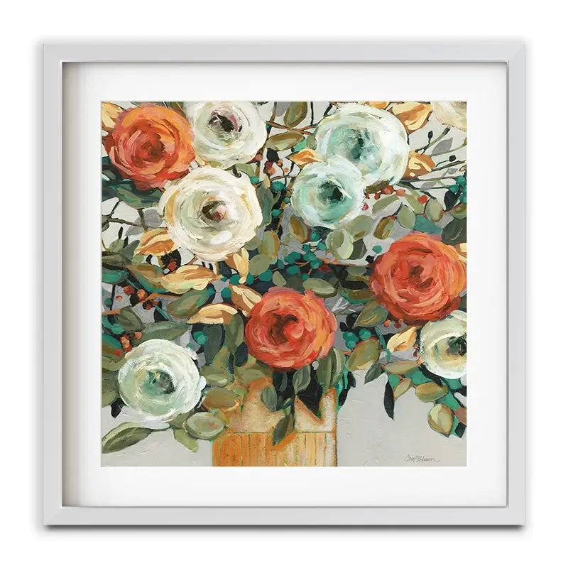 Floral Warmth Framed Art Print