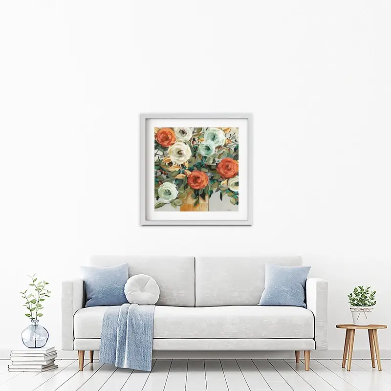 Floral Warmth Framed Art Print