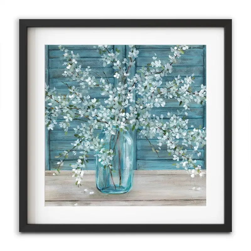 Shuttered Blossoms Framed Art Print