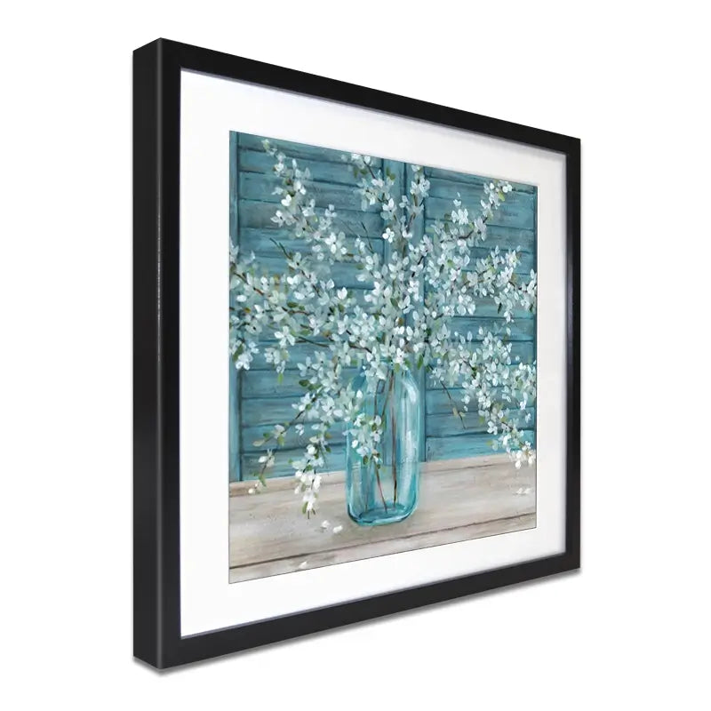 Shuttered Blossoms Framed Art Print