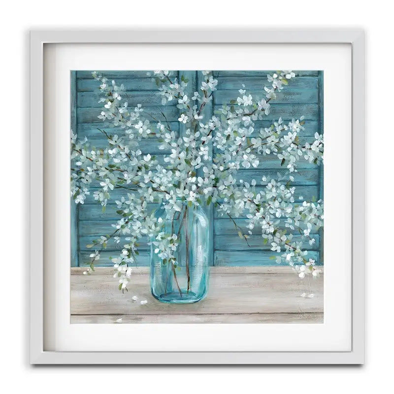 Shuttered Blossoms Framed Art Print