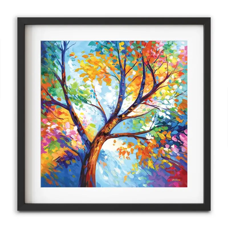 Colourful Tree Of Joy Framed Art Print