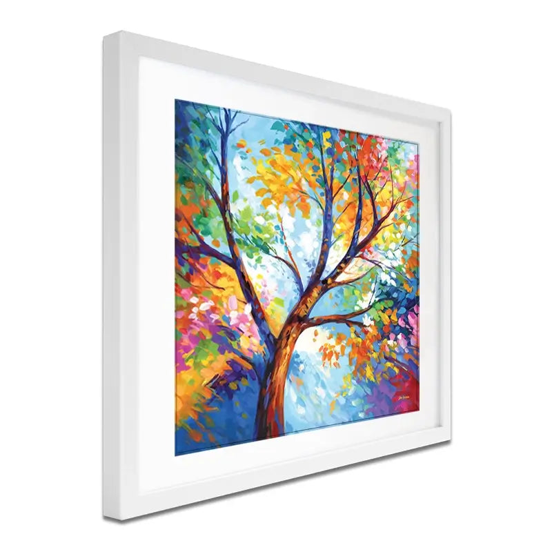 Colourful Tree Of Joy Framed Art Print