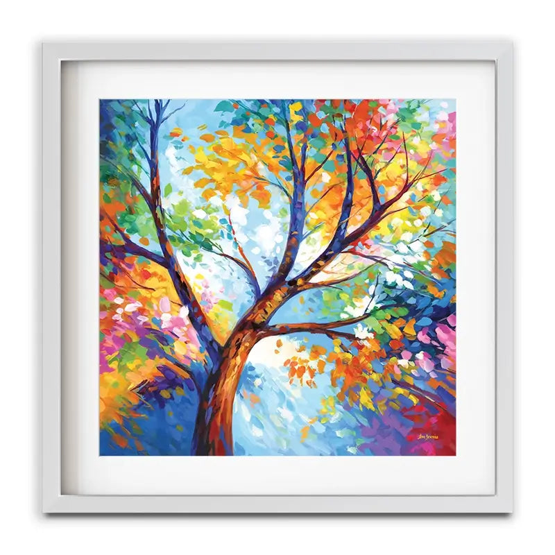 Colourful Tree Of Joy Framed Art Print