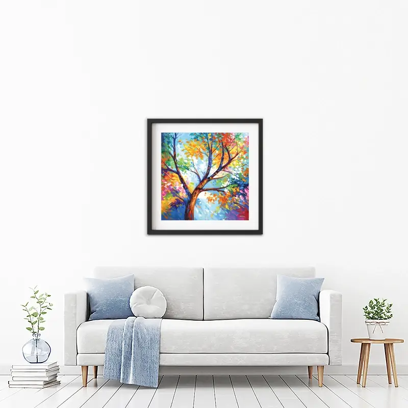 Colourful Tree Of Joy Framed Art Print