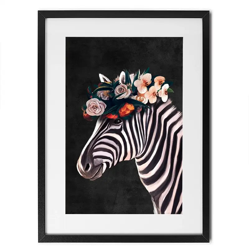 Zebra Crown Framed Art Print