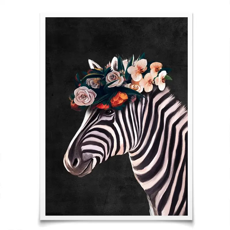 Zebra Crown Art Print