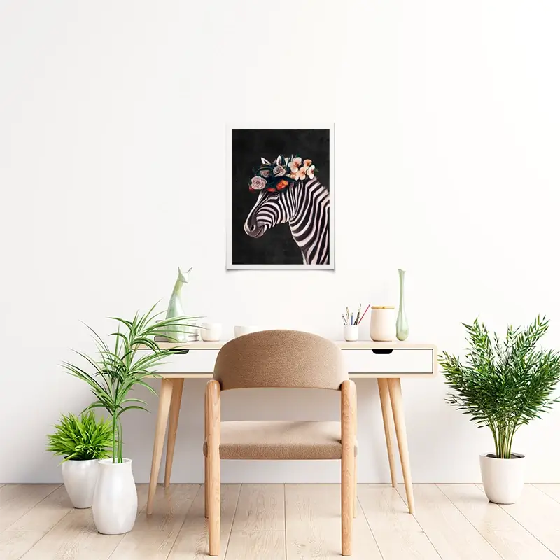 Zebra Crown Art Print