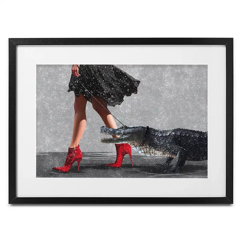 Woman With Crocodile Framed Art Print