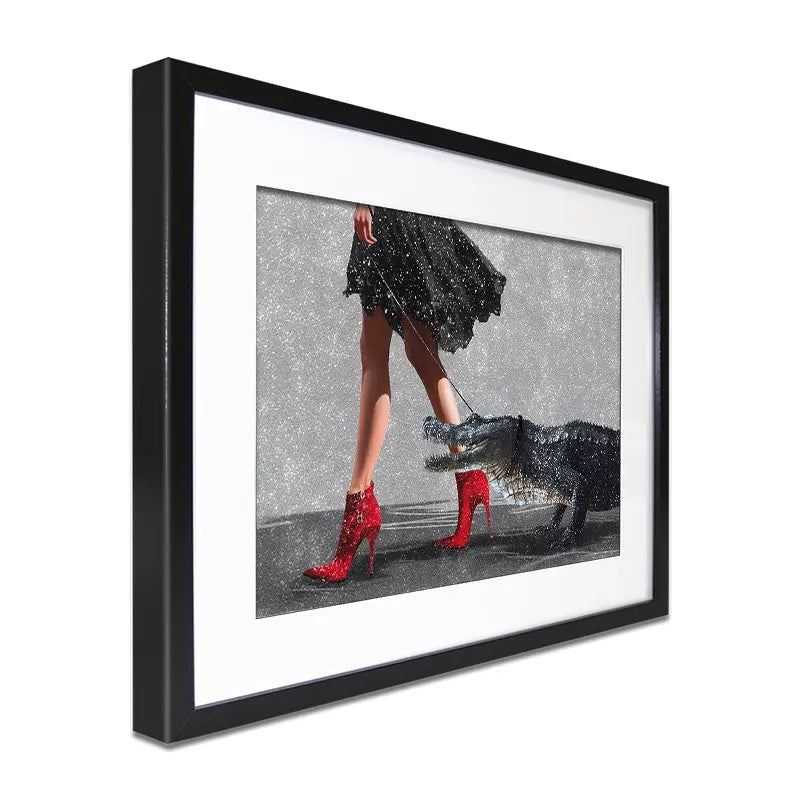 Woman With Crocodile Framed Art Print