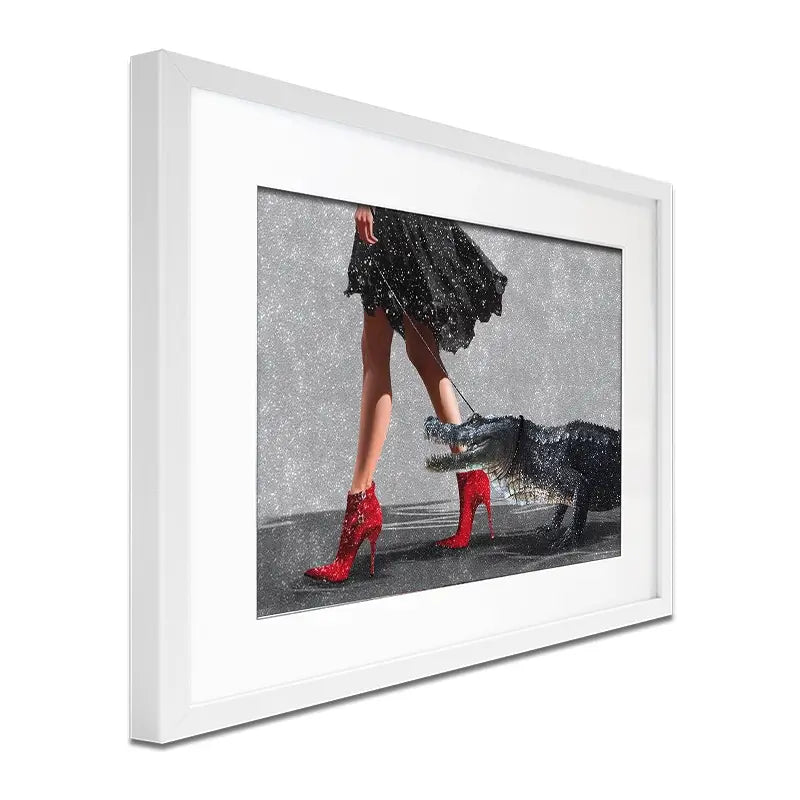 Woman With Crocodile Framed Art Print