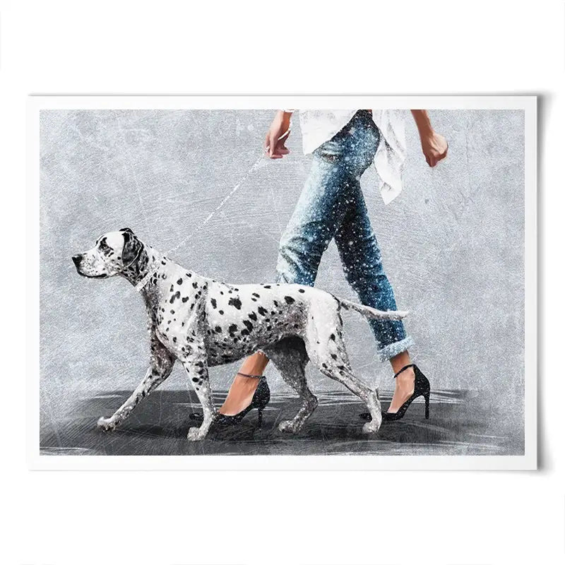 Woman With Dalmation Art Print