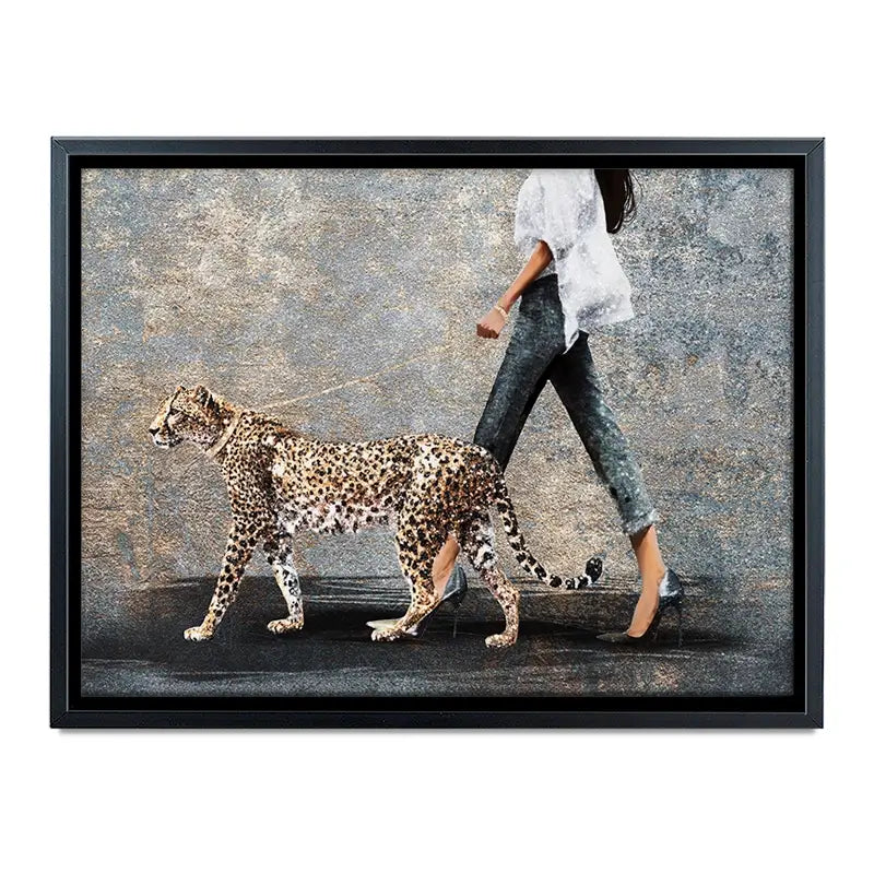 Woman With Leopard Canvas Print