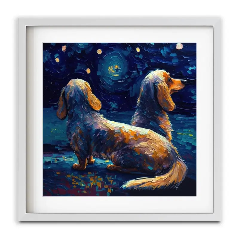 Van Gogh Dachshunds Framed Art Print