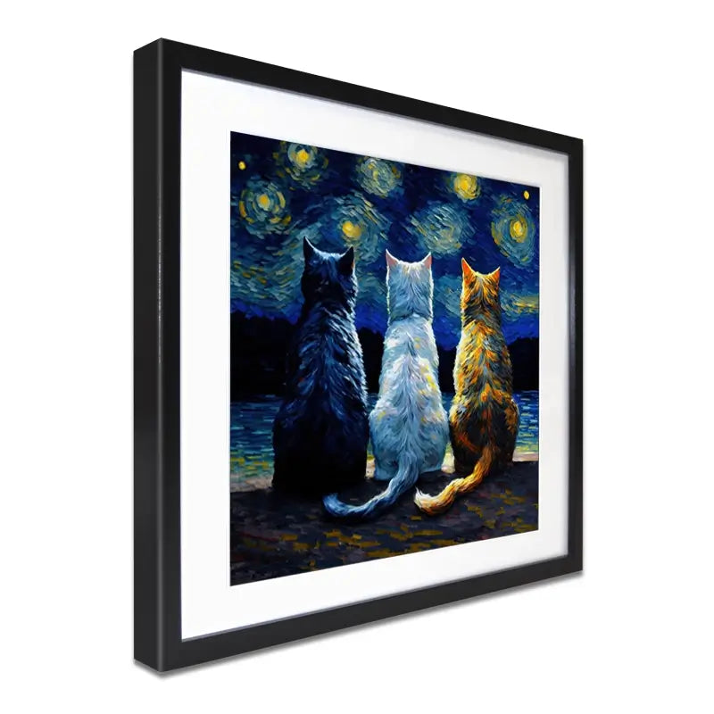 Van Gogh Three Cats Framed Art Print