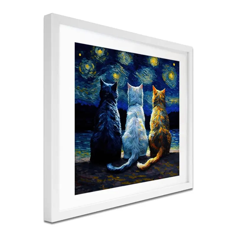 Van Gogh Three Cats Framed Art Print