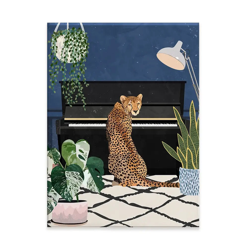 At The Piano Canvas Print