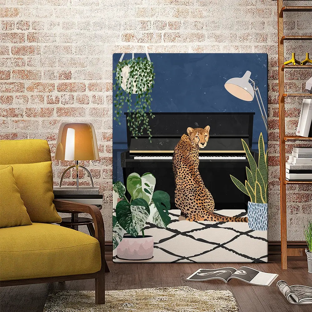 At The Piano Canvas Print