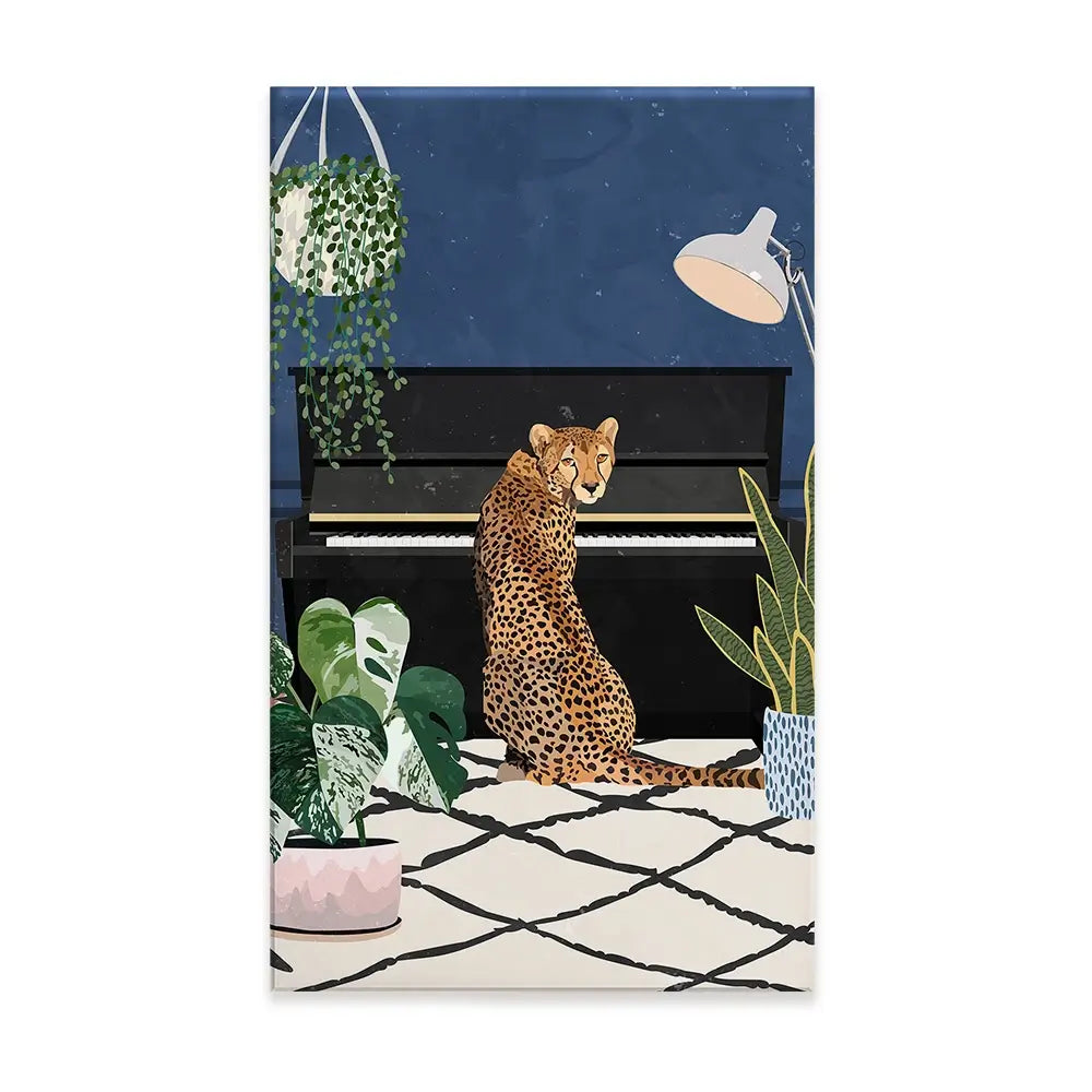 At The Piano Canvas Print