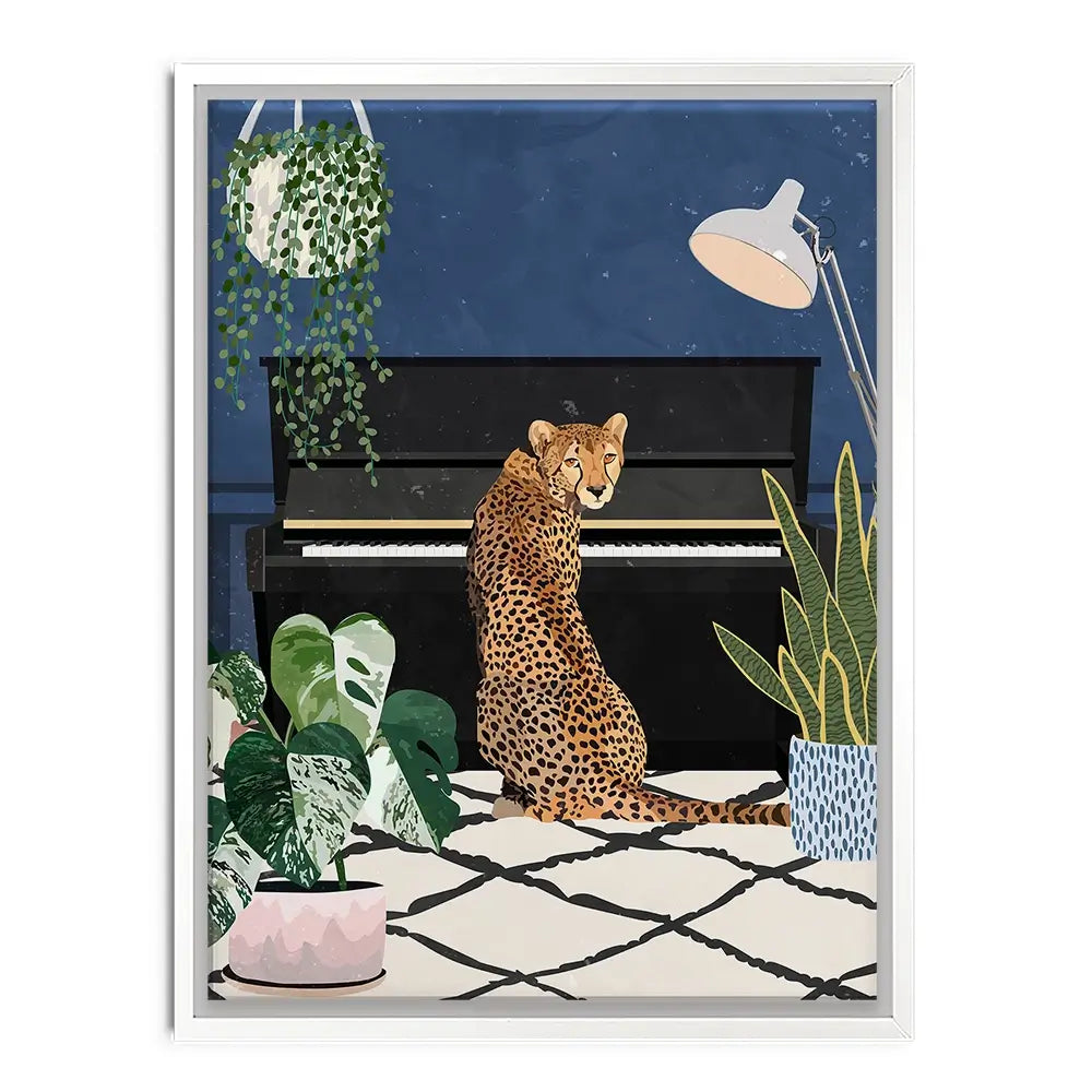 At The Piano Canvas Print