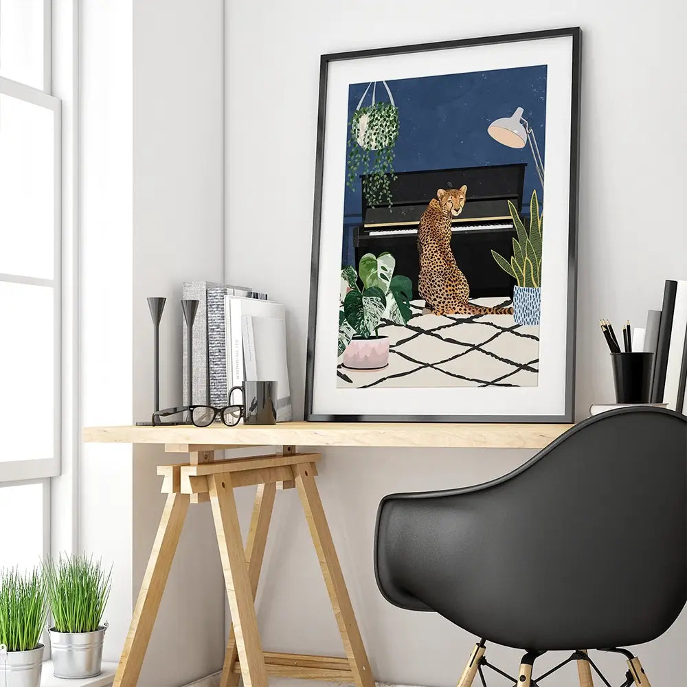 At The Piano Framed Art Print